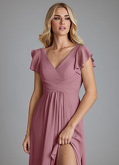 Azazie Omari Bridesmaid Dresses Vintage Mauve A-Line Chiffon Dress image5