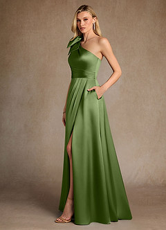 Azazie Easton Kleider für die Brautmutter A-Linie One-Shoulder Stretch-Satin Kleid Wacholder image2