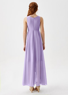Azazie Lizette Junior Robe Trapèze en Mousseline de soie Plissée Lilas image6