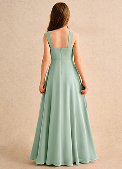 Azazie Makani Girls Formal Abiti da Ragazza di Fiori Abito A-Line in Chiffon Scollo a Cuore Agave image2