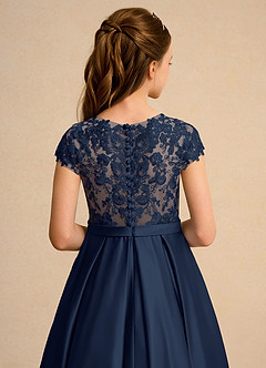 Azazie Bunny Junior Formal Blumenmädchenkleider Ballkleid Spitze Kleid Dunkelmarine image7