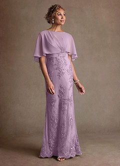 Azazie Amrita Mother of the Bride Dresses Wisteria Mermaid Lace Chiffon Dress image4