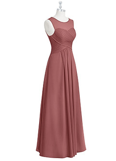 Azazie Gigi Final Sale Dolphin Grey A-Line Pleated Chiffon Dress image9