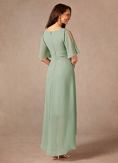 Azazie Pascual Mother of the Bride Dresses Dusty Sage A-Line Pleated Chiffon Dress image2