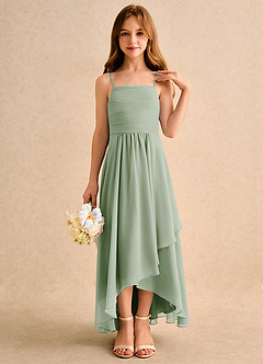 Azazie Twilight Dance Junior Formal Flower Girl Klänningar Klä A-Line i Chiffong Plisserad image5