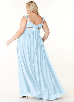 Azazie Metz Bridesmaid Dresses Sky Blue A-Line Sweetheart Ruched Chiffon Dress image8