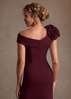 Azazie Gwynne vestidos de madre de la novia Vestido de Cabernet de Crepé elástico de Corte Sirena con Vestidos sin tirantes image8