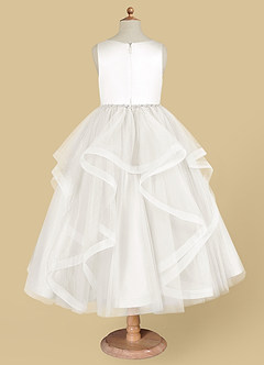 Azazie Sofia Flower Girl Dresses Ivory A-Line Beaded Tulle Dress image6