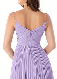 Azazie Raychelle Brautjungfernkleider A-Linie V-Hals Chiffon Kleid Flieder image6