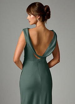 Azazie Kieryn Robes de demoiselle d'honneur Robe Sirène en Satin extensible Plissée Mousse De Mer image2