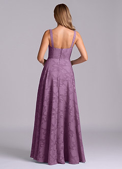 Azazie Shaude Bridesmaid Dresses Wisteria A-Line Pleated Floral Burnout Dress image2