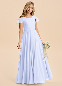 Azazie Cady Junior Lavender A-Line Pleated Chiffon Dress image3