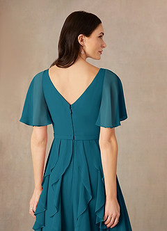 Azazie Watson Mother of the Bride Dresses Ink Blue A-Line V-Neck Chiffon Dress image5