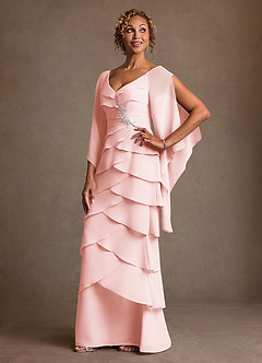 Azazie Arabinda 신부의 어머니 드레스 쉬스 셔링 쉬폰 플로어 길이 드레스 image3