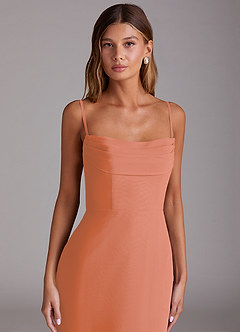 Azazie Saige Bridesmaid Dresses Sunset A-Line Off the Shoulder Chiffon Convertible Dress image2
