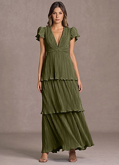 Maxi jurk Talira Licht Mosgroen image4