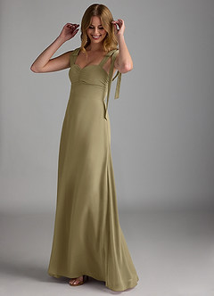 Azazie Lizet 신부 들러리 드레스 A라인 스윗하트 네크라인 쉬폰 바닥 길이 드레스 image1