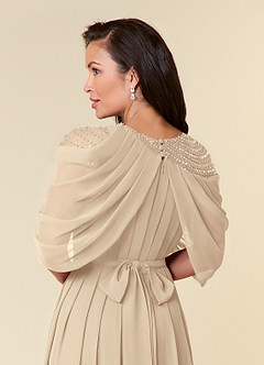 Azazie Olena Abiti per la Madre della Sposa Abito A-Line in Chiffon Lustrini Champagne image10