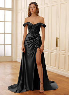 Rowane Black Corset Rhinestone Sheer Lace Prom Dress image4