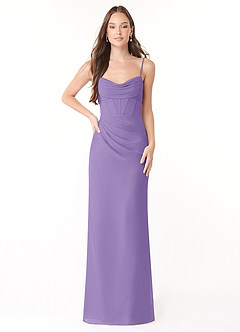 Azazie Mai Bridesmaid Dresses Tahiti Sheath Pleated Chiffon Dress image1