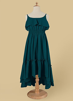 Azazie Karmen Flower Girl Dresses Pine A-Line Ruched Chiffon Dress image6