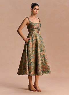 Azaria Vintage Teal Midi Dress image4