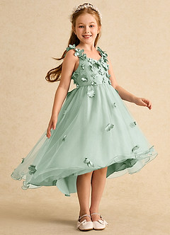 Azazie Tweety Flower Girl Dresses Agave A-Line Lace Tulle Dress image4