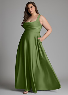 Azazie Azaria Bridesmaid Dresses Juniper A-Line Corset Stretch Satin Dress image10