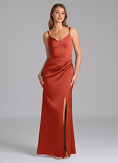 Azazie Leo Schlussverkauf Etui Plissee Stretch-Satin Kleid Black image1