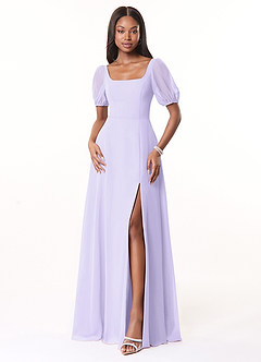 Azazie Alani Bridesmaid Dresses Lilac A-Line Square Neckline Chiffon Dress image1