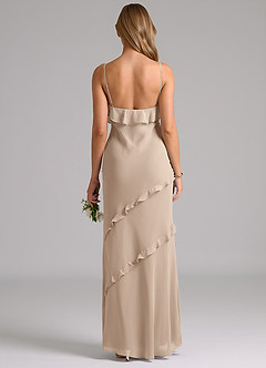 Azazie Nancie Bridesmaid Dresses Taupe Mermaid Ruched Chiffon Dress image2