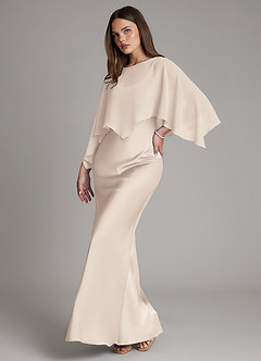 Azazie Ambra Bridesmaid Dresses White Alabaster Mermaid Pleated Stretch Satin Dress image5