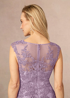 Azazie Flynn Mother of the Bride Dresses Wisteria A-Line Boatneck Lace Tulle Dress image5