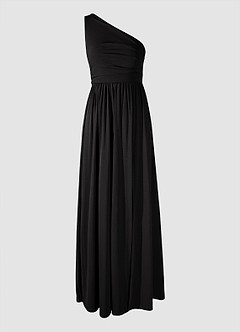 On The Guest List Black One-Shoulder Maxi Dress image7