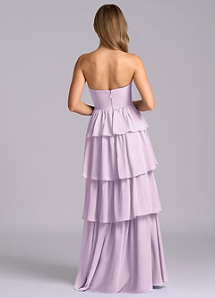 Azazie Faye At-home Try On Dresses Black A-Line Sweetheart Neckline Chiffon Dress image7