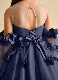 Azazie Karrie Flower Girl Dresses Stormy A-Line with Sleeves Tulle Dress image8