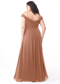 Azazie Audrianna Robes de demoiselle d'honneur Robe Trapèze Convertible en Mousseline de soie Schulterfrei gerafft Bronze image8
