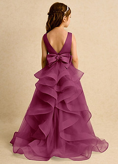 Azazie Lior Flower Girl Dresses Mulberry Ball-Gown Pleated Tulle Dress image7