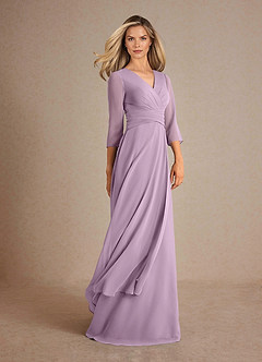 Azazie Mayfield Mother of the Bride Dresses Wisteria A-Line Pleated Chiffon Dress image2