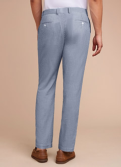 front Gavin Blue Striped Seersucker Dress Pants