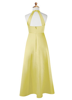 Azazie Laurel Junior Robe Trapèze en Mat Satiné Sorbet Citron image7