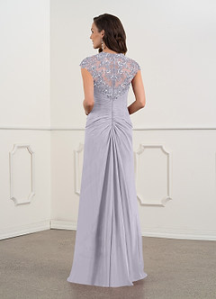 Azazie Birdie Mother of the Bride Dresses Fog A-Line Queen Anne Sequins Chiffon Dress image20