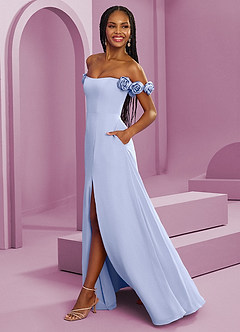 Barbie ♥ Azazie Bridesmaid Dresses Ice A-Line Off the Shoulder Chiffon Convertible Dress image6