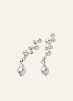 front Pearl Chandelier Earrings