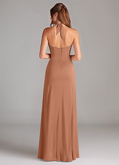Azazie Elliana Bridesmaid Dresses Bronzer A-Line Side Slit Stretch Satin Dress image6