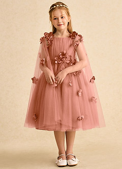 Azazie Staria vestidos de niña de las flores Vestido de Mai Tai de Tul de Princesa con Volante image3
