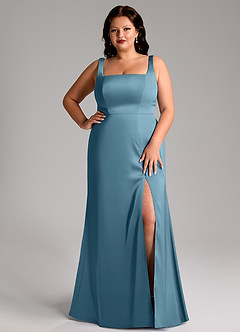 Azazie Frostine Bridesmaid Dresses Bermuda A-Line Bow Stretch Satin Dress image14