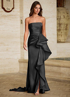 Liorah Black Strapless Prom Dress image4