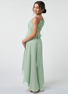 Azazie Oaklynn Junior Agave A-Line Pleated Chiffon Dress image5