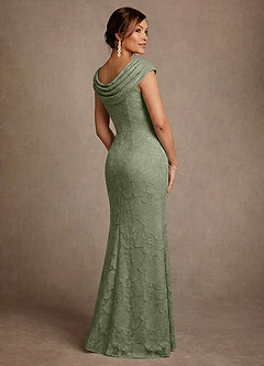 Azazie Irvine Mother of the Bride Dresses Pistachio A-Line Pleated Floral Burnout Dress image2